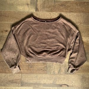 Free People Oversized Sweater Off in Brown - Size Medium